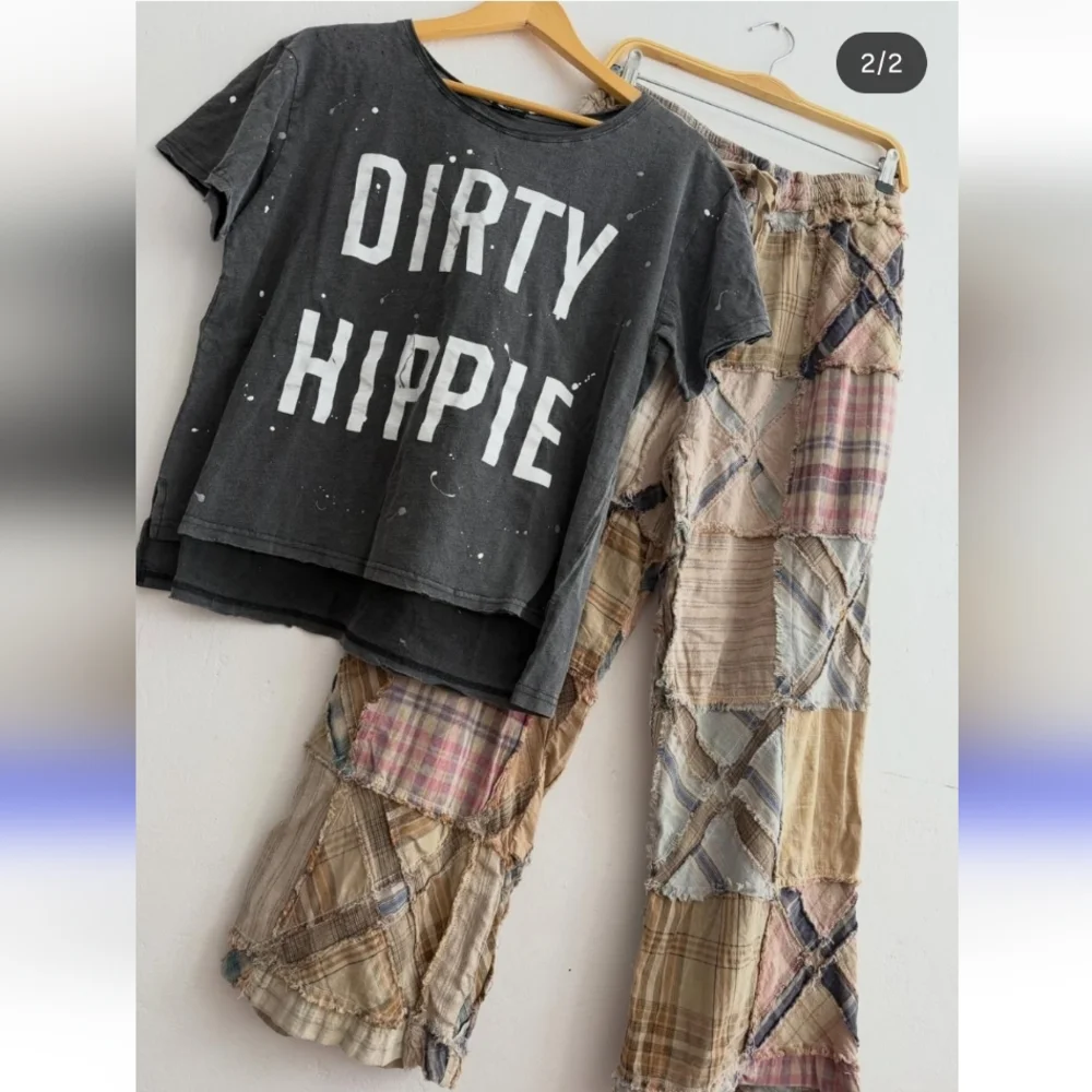 ✨NEW Jaded Gypsy Paths Crossed Patchwork Plaid Women's Pants - L\XL REMAIN - Picture 3 of 5